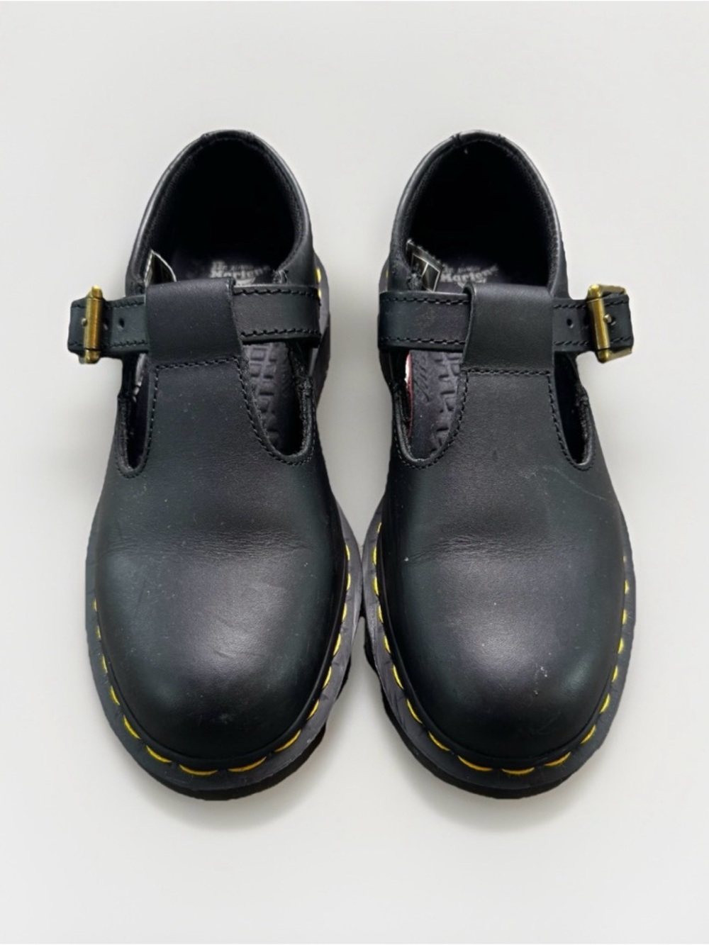 Dr Martens Shoes Womens Size 7 Us 8065 Mary Jane Soft Toe Work Black Leather
